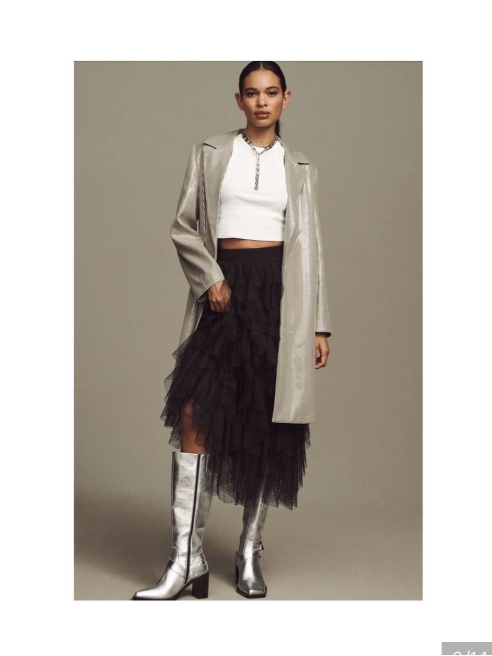 Metallic Silver Long Coat - Silver Blazer Jacket